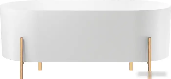 Ванна Wellsee FR.Euphoria 2.0 166x77 235501002 (отдельностоящая ванна белый глянец, экран, ножки золото) - фото товара