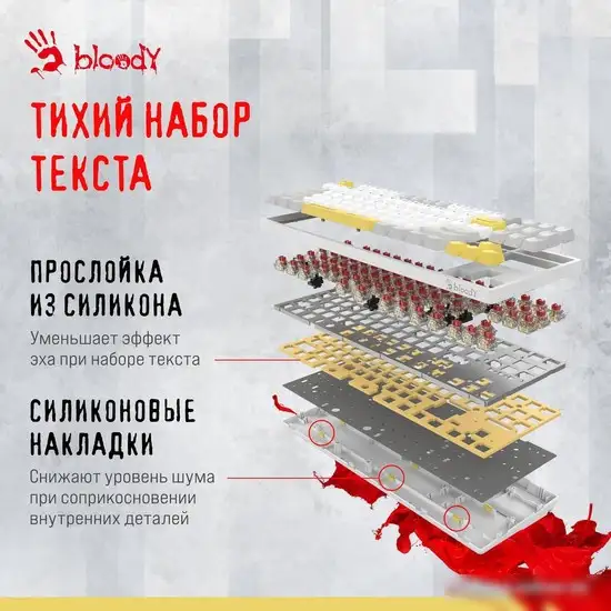 Клавиатура A4Tech Bloody S87 Energy White (Bloody BLMS Red Plus) – фото товара