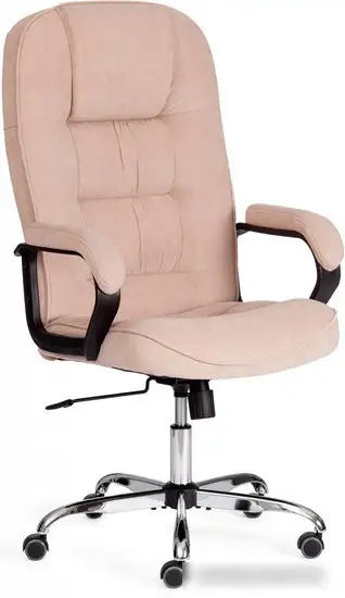 Офисное кресло TetChair СН9944 флок/хром (бежевый) – изображение в каталоге