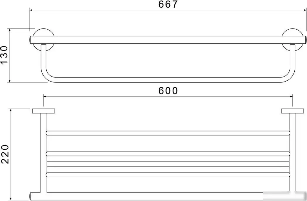 Полка для полотенца Aquatek Оберон AQ4215MB (черный матовый) – фото товара