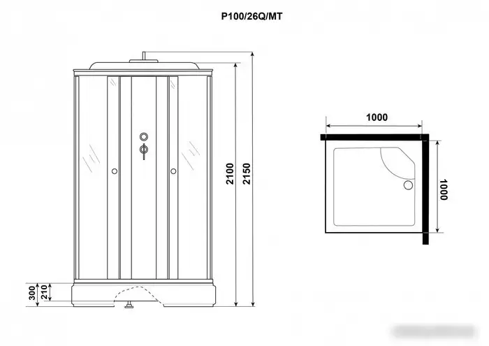 Душевая кабина Niagara Promo P100/26Q/MT 100x100x215 - фото товара