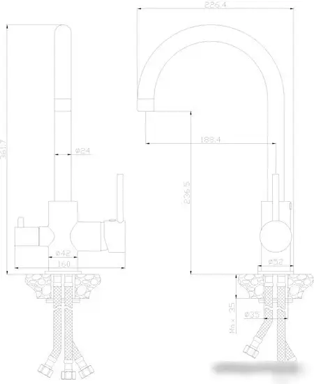 Смеситель Rossinka Silvermix Z35-28 (хром) - фото товара