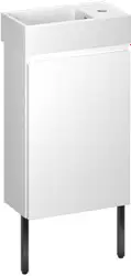 Wellsee Тумба под умывальник 3 в 1 WC Area 221801005 (тумба/матовый белый, раковина/глянцевый белый, ножки/матовый черный) – изображение в каталоге