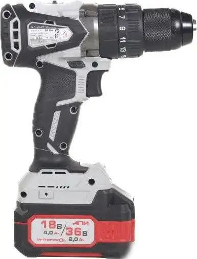 Ударная дрель-шуруповерт Интерскол ДАУ-13/36В 90 860.2.2.70 (с 2-мя АКБ, кейс) – фото товара