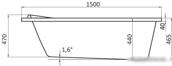 Ванна Santek Тенерифе 150x70 без гидромассажа [WH302213] - фото товара