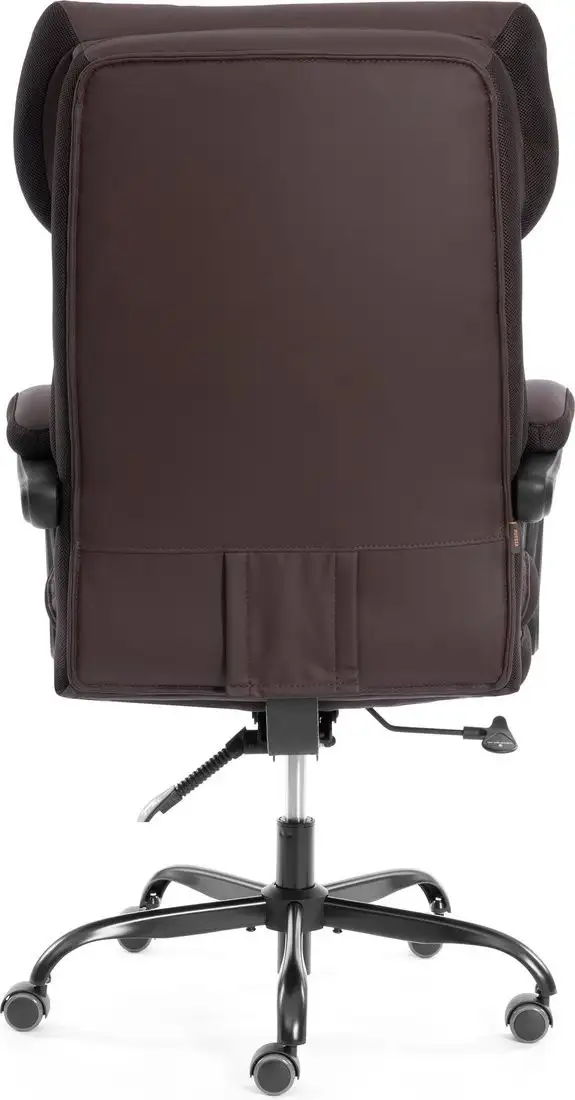 Офисное кресло TetChair Chief metalBL кожзам/ткань (коричневый/коричневый стеганный) – фото товара