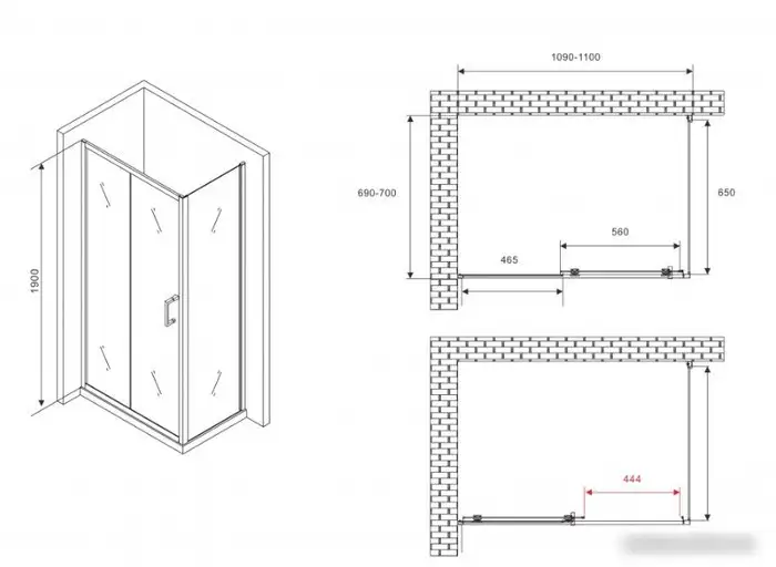 Душевой уголок Abber Schwarzer Diamant AG301105-S705 - фото товара