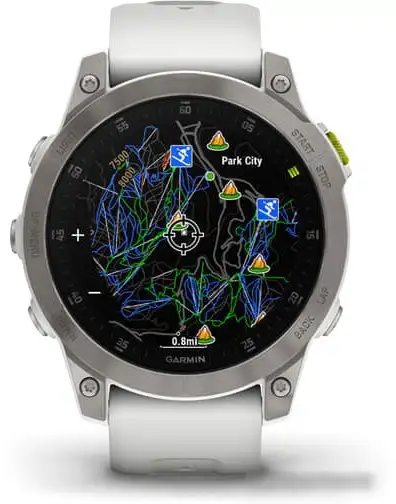 Умные часы Garmin Epix Sapphire Gen 2 (серебристый титан/белый) – фото товара