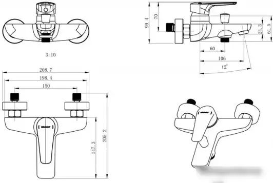 Смеситель Bravat Arden F6351385CP-01-RUS - фото товара