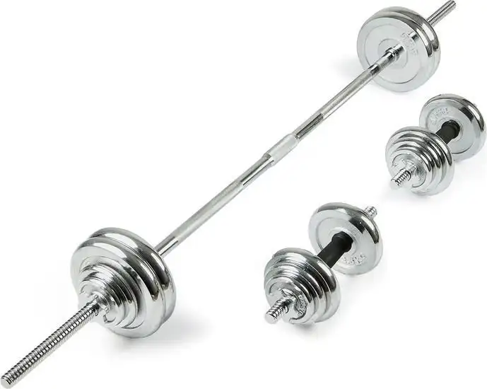 Гантели с грифом для штанги Ametist хромированные 50 кг – фото товара