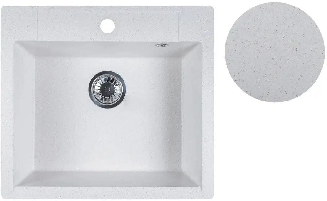 Кухонная мойка Marblan Cubi (бежевый, с сифоном) - фото товара