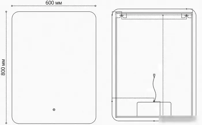 Grossman Зеркало Elegans-норма Black LED 1760802 (с сенсорным выключателем и подогревом) – фото товара