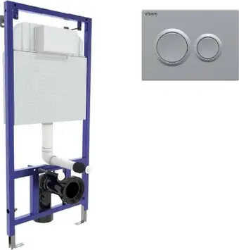 Инсталляция для унитаза Visam Slim 525 с кнопкой O2 EX-040262 (матовый хром) - изображение в каталоге