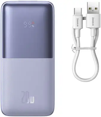 Внешний аккумулятор Baseus Bipow Pro Digital Display Fast Charge 20W Overseas Edition 10000mAh (фиолетовый) – изображение в каталоге