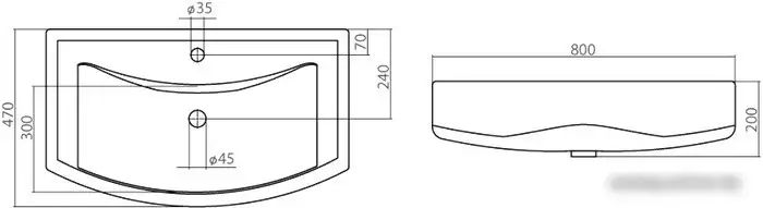 Умывальник Santek Балтика-80 80x47 [1.WH50.1.524] - фото товара