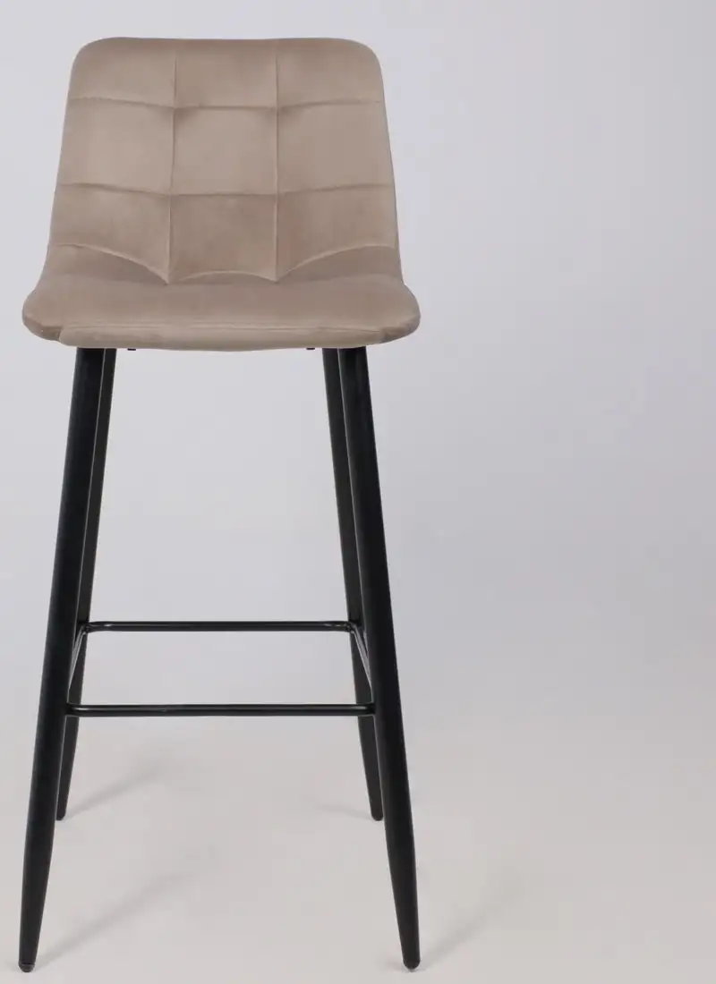 Стул AksHome Stella барный (бежевый велюр HLR08/черный) – фото товара