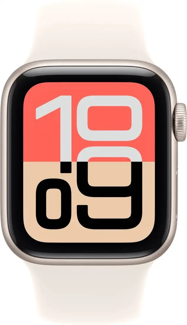 Умные часы Apple Watch SE 3 40 мм (алюминиевый корпус, звездный свет/звездный свет, спортивный силиконовый ремешок S/M) – фото товара