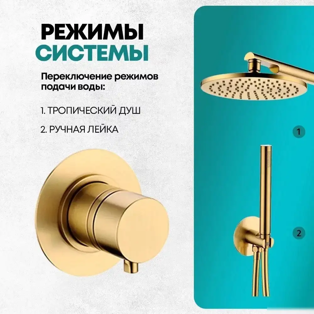 Душевая система Grocenberg GB5090 (золото матовый) - фото товара
