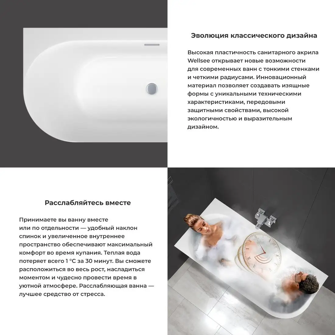 Ванна Wellsee Collaro 180x80 28910402R (пристенная ванна (левая) белый глянец, экран, ножки, сифон-автомат глянцевый белый) - фото товара