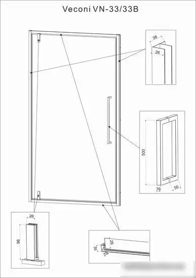 Душевая дверь Veconi VN-33B VN33B-70-01-C7 - фото товара