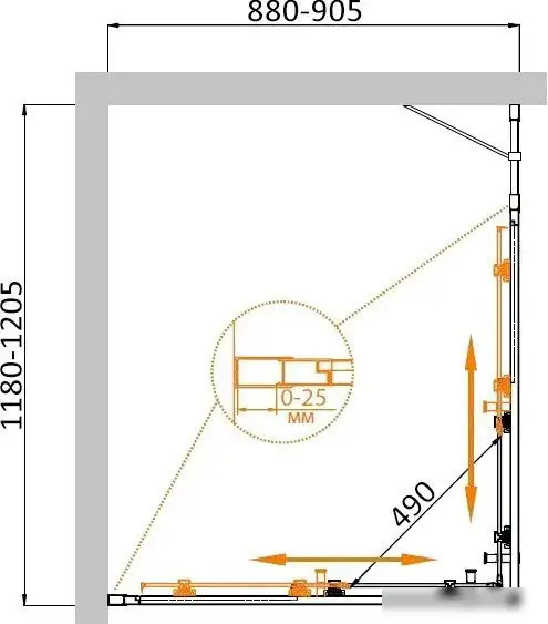 Душевой уголок Cezares MOLVENO-AH-21-90+30-C-GM-IV - фото товара
