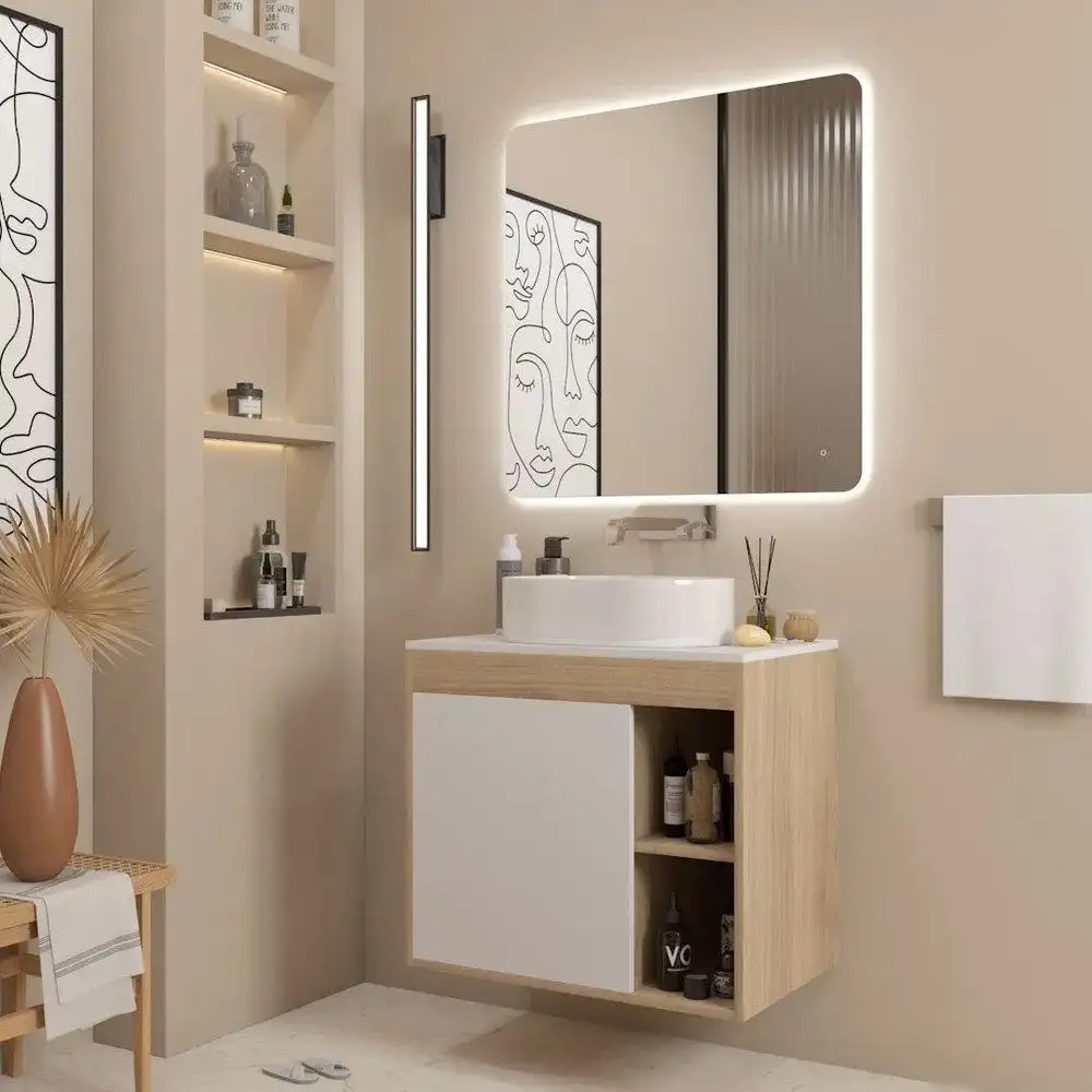 Teymi Тумба под умывальник Nura 80 T60533 (дуб эврика/белый матовый) – фото товара