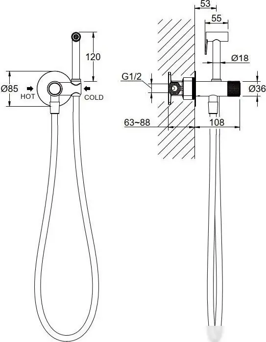 Гигиенический душ Aquatek Бетта AQ1023BGM - фото товара