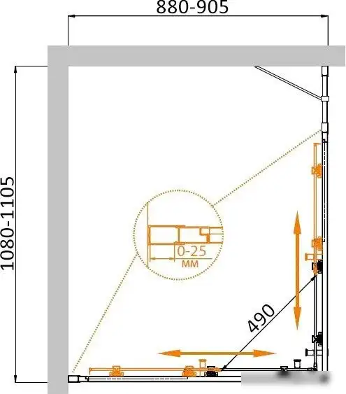Душевой уголок Cezares MOLVENO-AH-21-90+20-C-GM-IV - фото товара