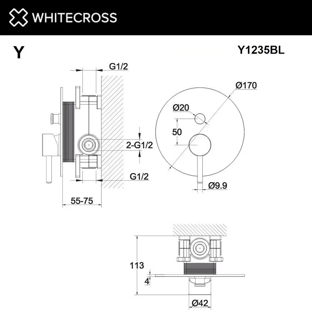 Смеситель Whitecross Y Y1235NIB (брашированный никель) - фото товара