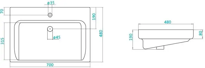 Умывальник Santek Тигода 70 - фото товара