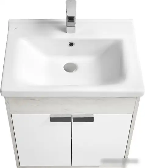 Акватон Тумба Флай 60 с умывальником Миранда 60 (дуб белый/дуб крафт) – фото товара