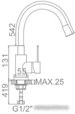 Смеситель Ledeme L74004-9 (сатин/серый) - фото товара