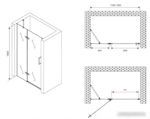 Душевая дверь Abber Zart AG08120B - фото товара