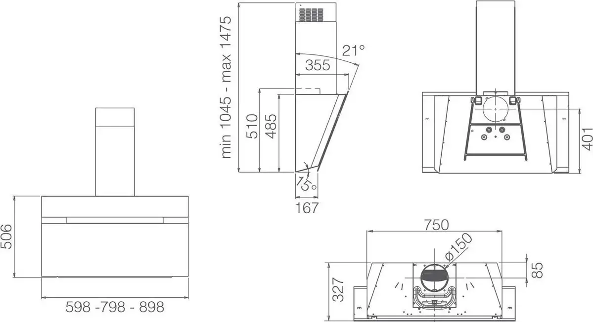 Кухонная вытяжка Elica Stripe Lux @ BL/A/60 - фото товара