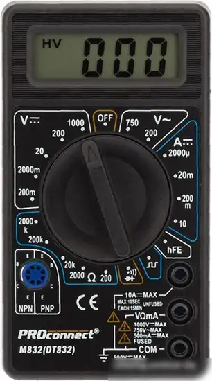 Мультиметр PROconnect M832 (DT832) – фото товара