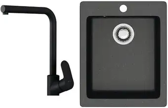Кухонная мойка Berge BR-4200 + Like F8005022 (черный)