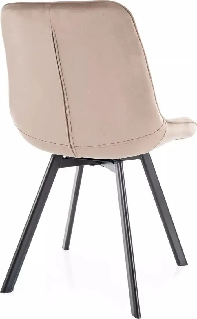 Стул Signal Monti Velvet Bluvel 40 (темно-бежевый/черный) – фото товара