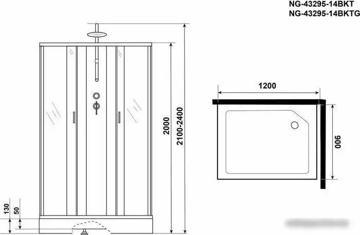 Душевая кабина Niagara NG-43295-14QBKT 120x90 - фото товара