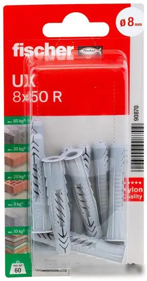 Дюбель универсальный Fischer UX 8X50 RK NV 90870 (10 шт) – фото товара