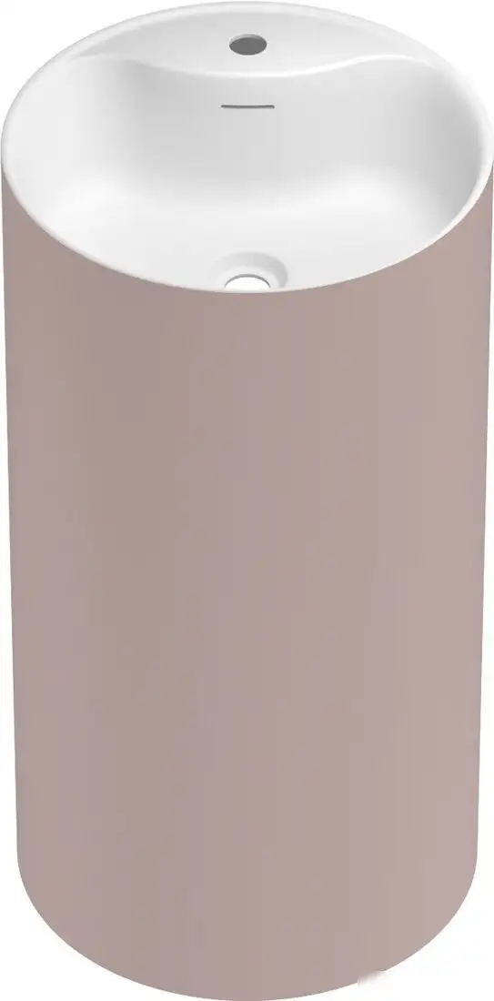 Умывальник Wellsee Chalice Perfection 230630000 (отдельностоящий, с отверстием под смеситель, цвет матовый светло-розовый/глянцевый белый) - фото товара