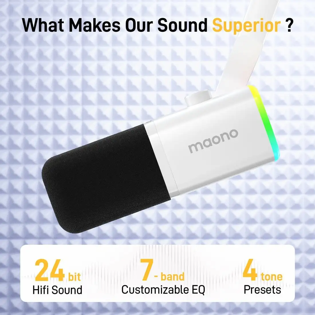 Проводной микрофон Maono PD100X (белый) – фото товара