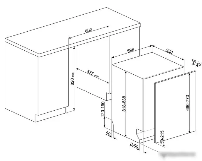 Встраиваемая посудомоечная машина Smeg STL274D - фото товара