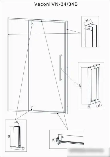 Душевая дверь Veconi VN-34 VN34-120-01-C7 - фото товара