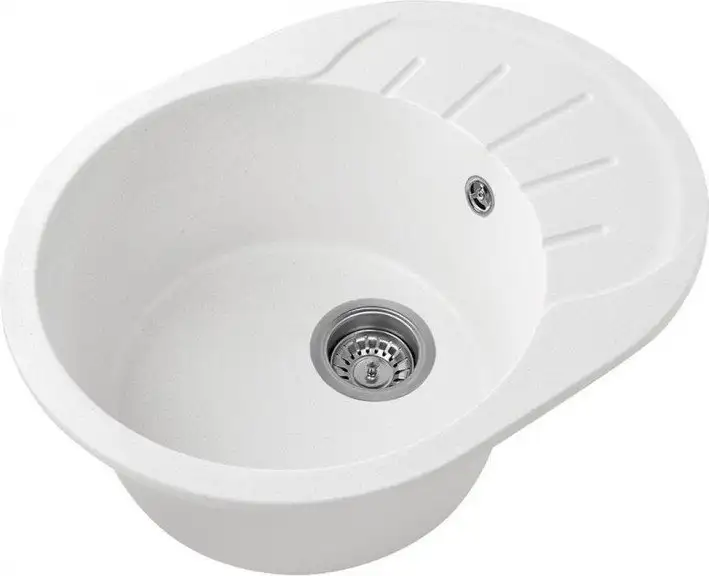 Кухонная мойка Saniteco Pura (белый с сифоном) - фото товара