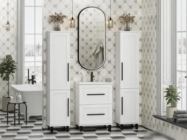 Misty Шкаф-пенал Модерн 35 П-Мод05035-011П (с бельевой корзиной) – фото товара