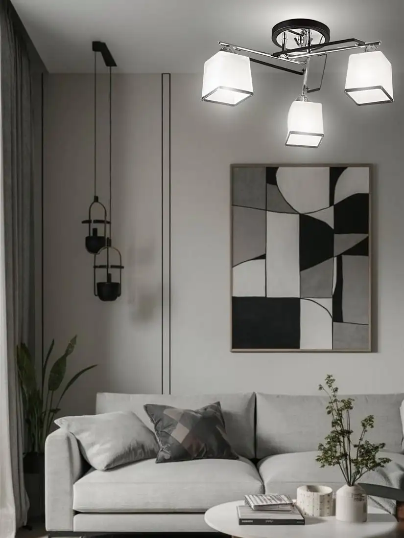 Люстра средней высоты Aitin Pro НПБ 02-3x60-102 1389/3 (черный/хром) – фото товара