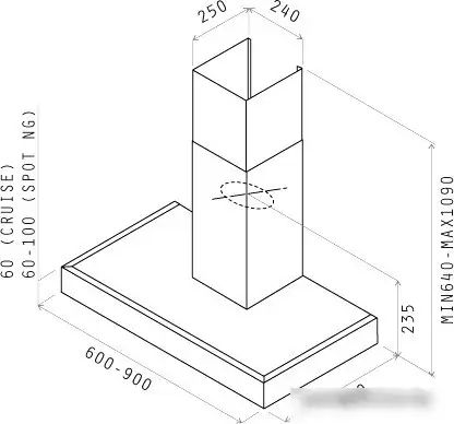 Кухонная вытяжка Elica SPOT NG H6 IX/A/60 - фото товара