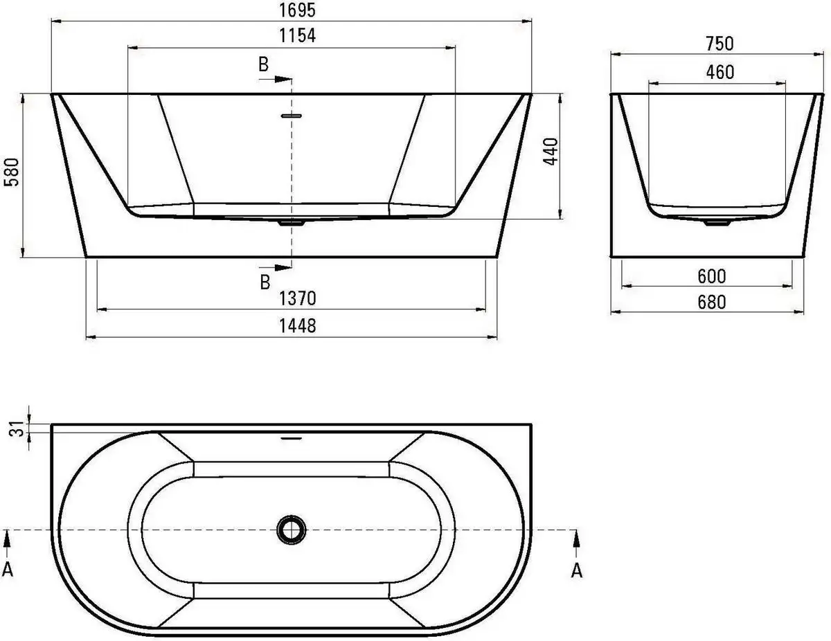 Ванна Deante Silia 170x75 KDS 017W - фото товара