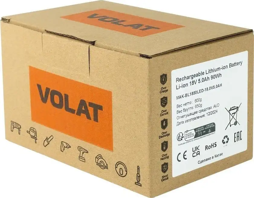Аккумулятор VOLAT VT-MAK-BL1850LED-5 (18В/5 Ah) – фото товара