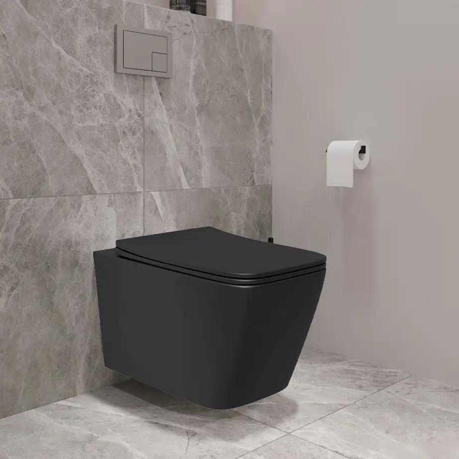 Унитаз подвесной Lauter Magdeburg с жестким сиденьем Soft Close 21103EC (черный матовый, скрытое крепление) - фото товара